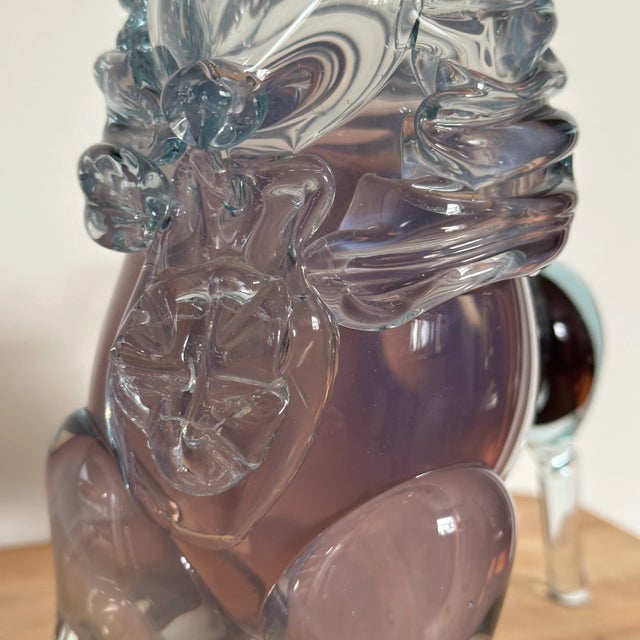 Glass Mid-Century Murano Glass Sculptural Bull in Shades of Purple For Sale - Image 7 of 11