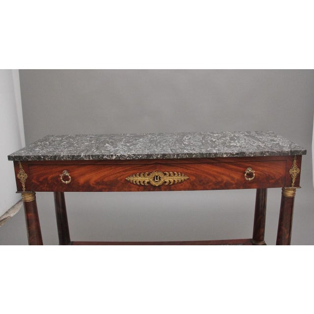 19th Century Marble Top Mahogany Console Table, 1880 For Sale - Image 11 of 18