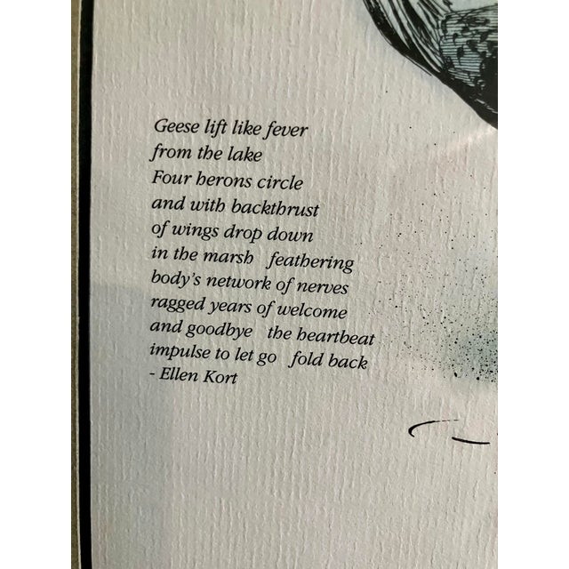 Farmhouse 1990s Framed Limited Edition Etching With Poem by Ellen Kort, Featuring Reclaimed Barn Wood Frame For Sale - Image 3 of 14