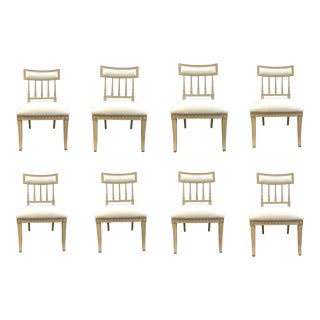 Jonathan Charles Gustavian Style Altocumulus Dining Chairs Set of 8 For Sale