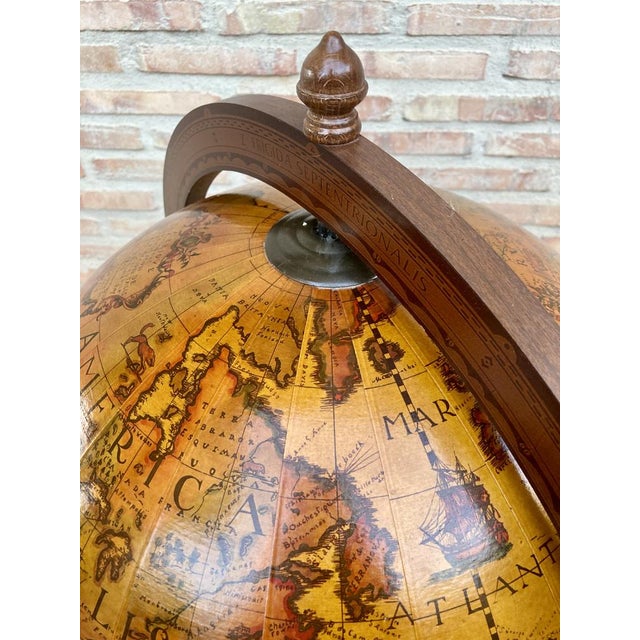 Metal Vintage Italian World Globe Dry Bar, 1960s For Sale - Image 7 of 14