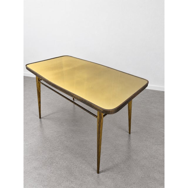 1950s Vintage Coffee Table in Brass and Glass, Italy, 1950s For Sale - Image 5 of 11