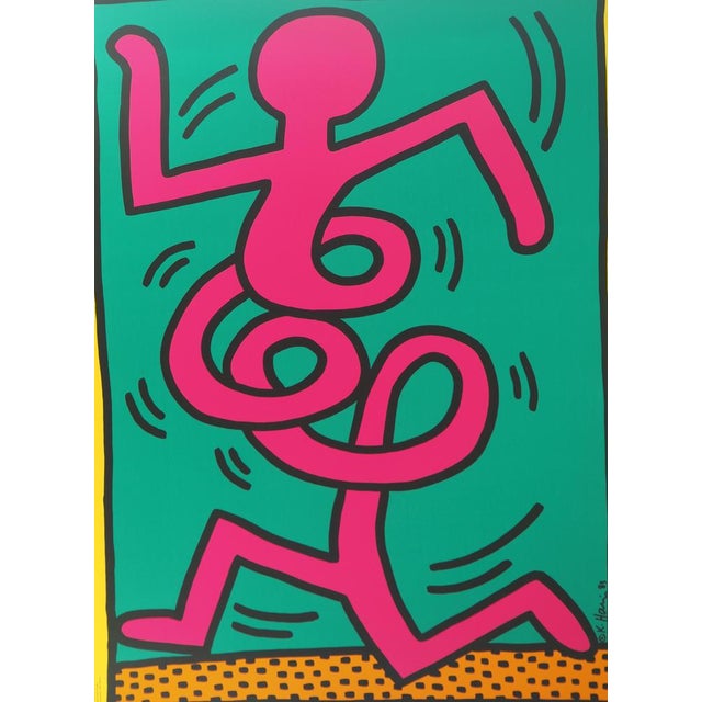 Keith Haring (1958-1990) Swing Yellow - Montreux Jazz Festival Original color screen print Signed in the plate On Vellum...