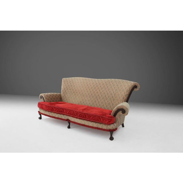Set of Large Victorian Sofa and Ottoman, 1890s For Sale - Image 5 of 18