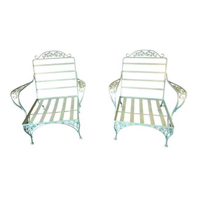 Russell Woodard "Chantilly" Collection: Two Mid 20th Century Wrought Iron Chairs For Sale
