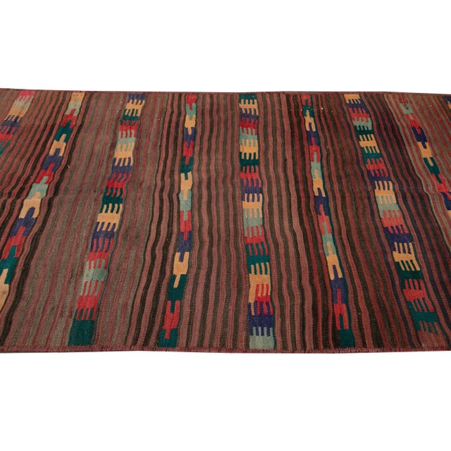 Mid-20th Century Vintage Kilim Runner Rug 4' 9" X 11' 3''. For Sale - Image 9 of 13