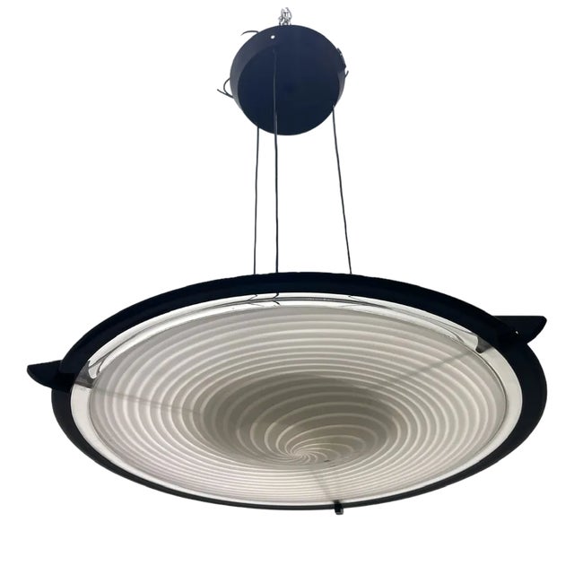 Black and White Architectural Murano Light Pendant by Paolo Venini, 1980s For Sale