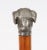 Antique Sliver Plated Handled Dogs Head Walking Stick For Sale - Image 10 of 15