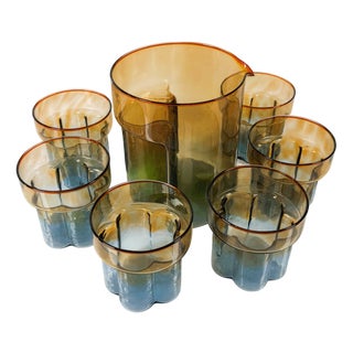 Cocktail Glasses by Toni Zuccheri for Vetrelco, 1970s, Set of 7 For Sale