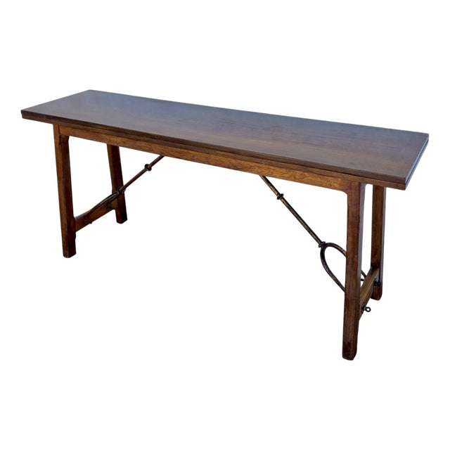 Antique Spanish Bourgeois Walnut Fold Out Table For Sale
