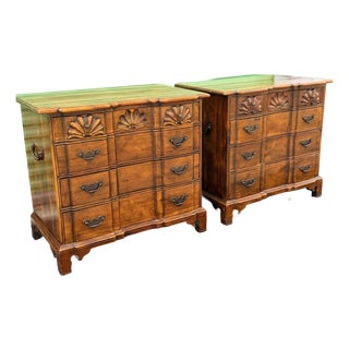 Theodore Alexander Chippendale Style Mahogany Block Front Chests-Set of Two . For Sale