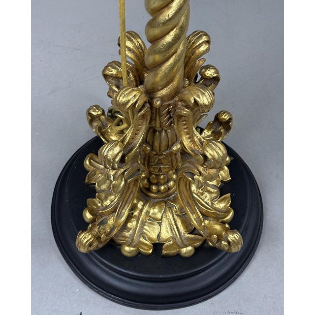 Antique Sculptural Gilded Wooden Floor Lamp, 1920s For Sale - Image 6 of 10