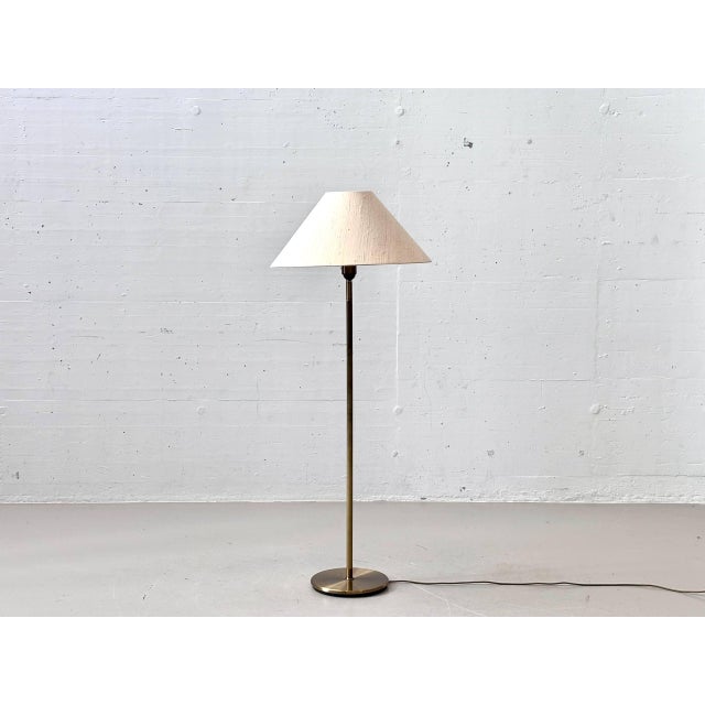 Brass Floor Lamp with Fabric Shade, 1990s For Sale - Image 5 of 16