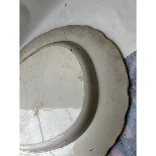 19th Century Victorian Staffordshire Blue Transfer-Printed “Canova” Platter For Sale - Image 12 of 13