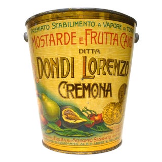 Italian Tin Mustard Box by Dondi Lorenzo, 1930s For Sale