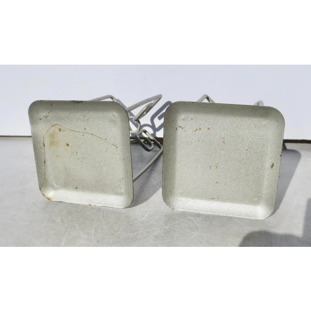 Mid-Century Modern Vintage Metal Stands a Pair of 2 For Sale - Image 3 of 5