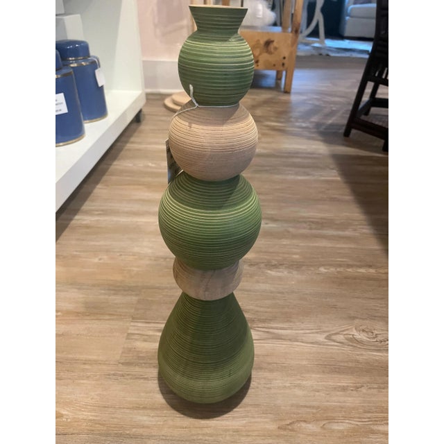 Contemporary Currey and Company Ringling Medium Green Vase For Sale - Image 3 of 3