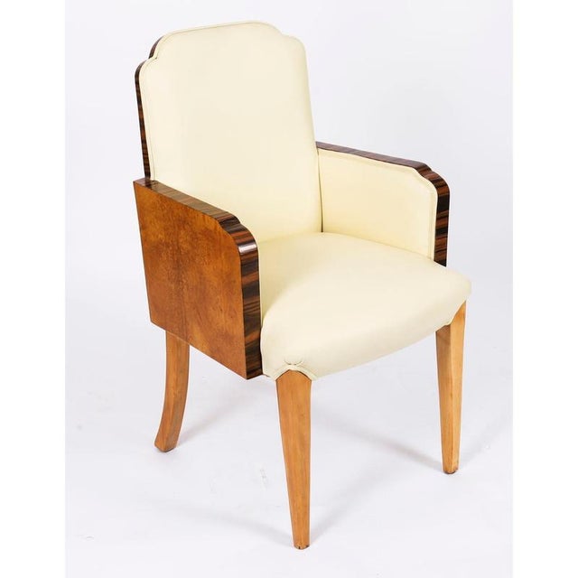 Antique 20th Century Art Deco Burr Walnut Cloud Back Chairs attributed to Epstein, 1920s, Set of 8 For Sale - Image 3 of 18