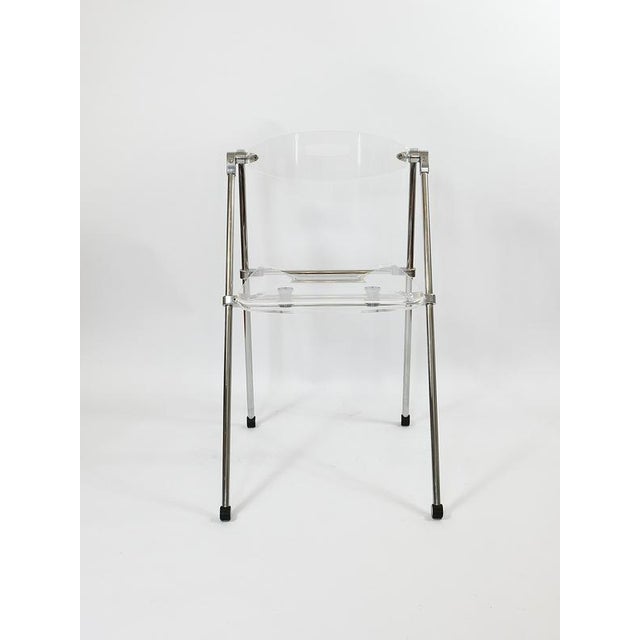 Postmdern Acrylic & Chrome Folding Chair in the style of Piretti Castelli, Italy, 1980s For Sale - Image 12 of 18