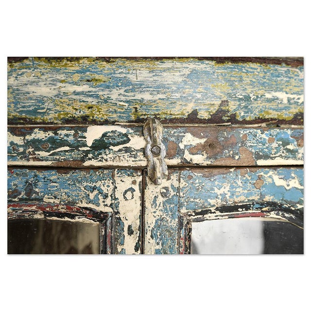Wall-Mounted Display Case in Patinated Wood For Sale - Image 5 of 8