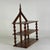 Early 20th Century Unusually Marvelous Antique House Shaped Folk Art Primitive Spool Tri-Level Wooden Wall Shelf Unit For Sale - Image 5 of 11