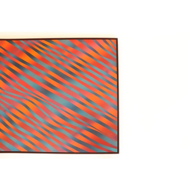 Late 20th Century Op Art "Fire and Water" Painting by J. Brown For Sale - Image 5 of 9