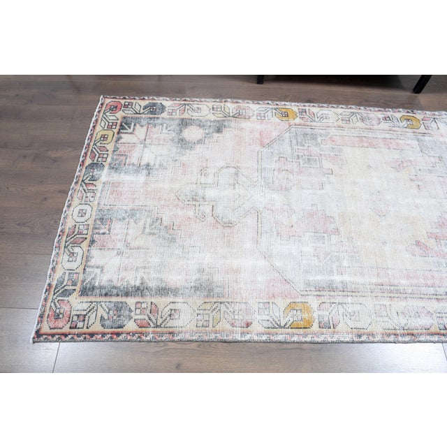 1970s Vintage Turkish Handmade Wool Cotton Runner Rug For Sale - Image 10 of 11
