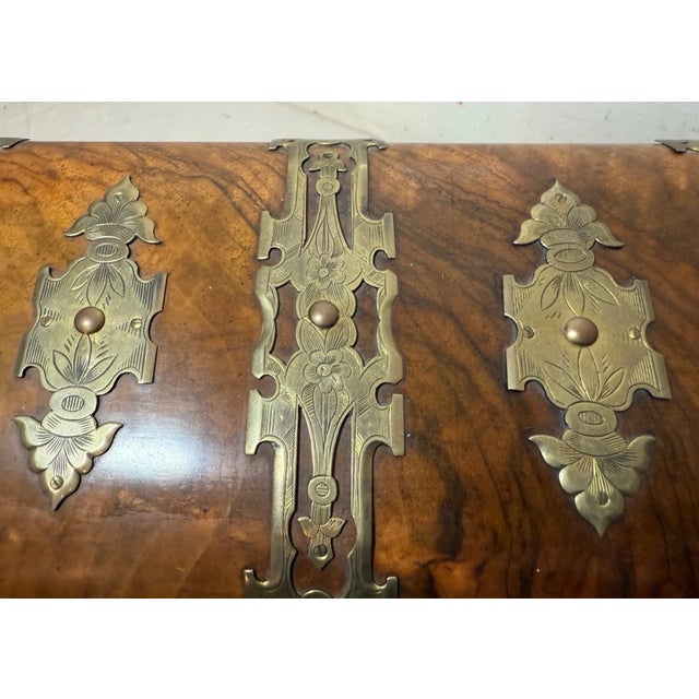 Antique Victorian Burr Walnut Tea Caddy by Parkins & Gotto England Circa 1860s For Sale - Image 12 of 16