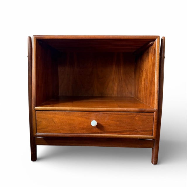 Mid-Century Modern 1960s Mid Century Modern Walnut Kipp Stewart for Drexel Declaration Nightstand For Sale - Image 3 of 18