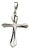 1.25 Inch 14K White Gold Cross Pendant For Sale