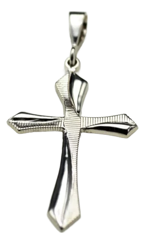 1.25 Inch 14K White Gold Cross Pendant
