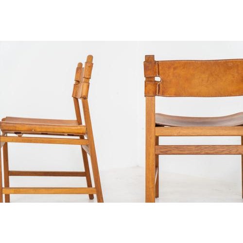 Oak & Leather Dining Chairs, Denmark, 1960s, Set of 4 For Sale - Image 13 of 17