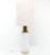 Cylindrical lamp base in white opaline glass, partially covered with a gold mercury treatment (églomisé effect) on the...
