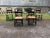 Mid 20th Century Mid 20th Century Set of 8 Hitchcock Style Black Painted Stenciled Dining Side Chairs With Rush Woven Seats For Sale - Image 5 of 15