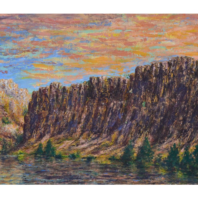 Vintage Utah Desert Range Landscape Painting, Oil on Canvas For Sale - Image 4 of 8
