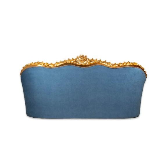 French Baroque Style Light Blue Velvet Tufted Sofa Chairish