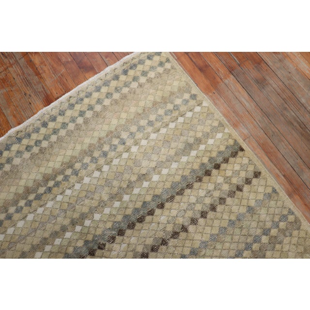 1960s Neutral Turkish Deco Runner - 4'5" x 11'4" For Sale - Image 11 of 18