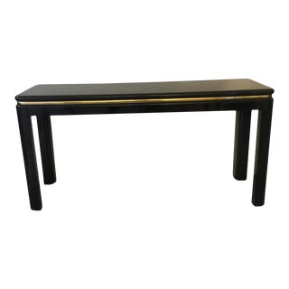 Postmodern Console Table in the Style of Lane Black Lacquer For Sale
