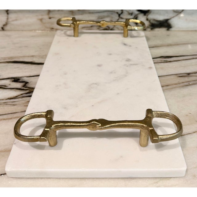 1990s Carrara Marble Horsebit Board For Sale - Image 4 of 5