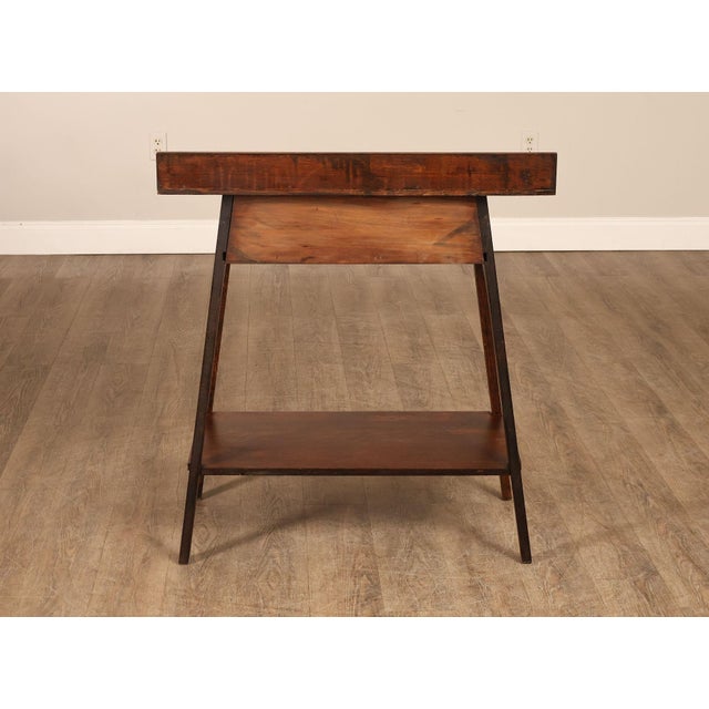 Antique Arts And Crafts Style Solid Oak Console Table With Drawer For Sale - Image 14 of 18