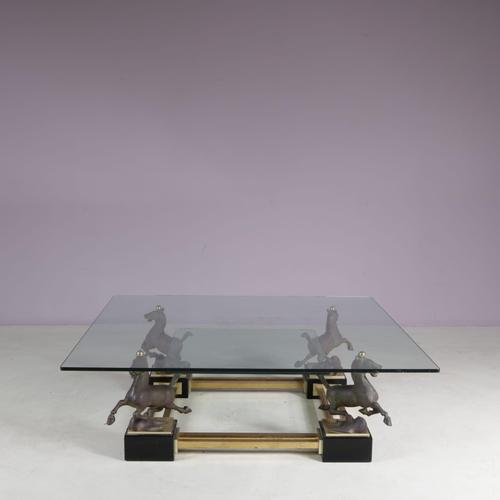 Flying Horse of Gansu Coffee Table from Maison Charles, France, 1970s For Sale - Image 3 of 12