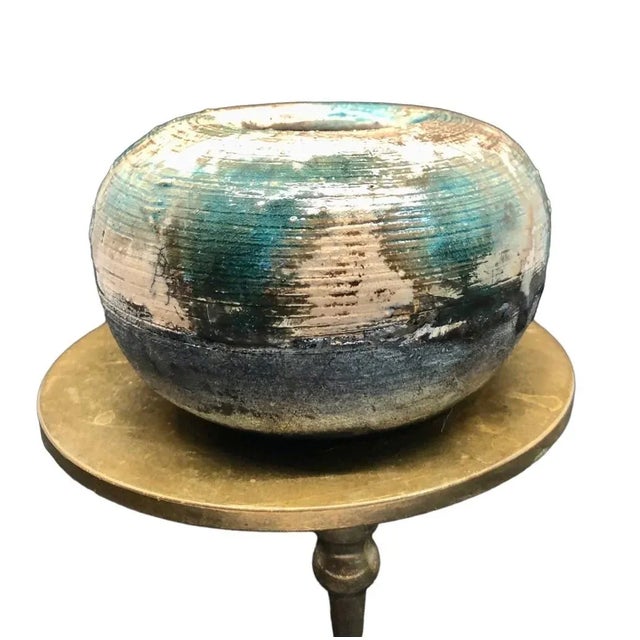 Vintage 1980’s Studio Pottery Vessel Glazed Vase Drip Pot For Sale In Seattle - Image 6 of 12