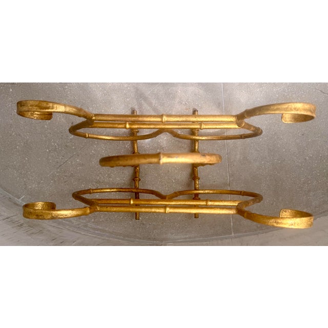 Mid 20th Century Vintage Hollywood Regency Style Gilt Faux-Bamboo Metal Magazine, Newspaper, Book Rack, Vinyl Record Holder, Circa 1950s For Sale - Image 5 of 12