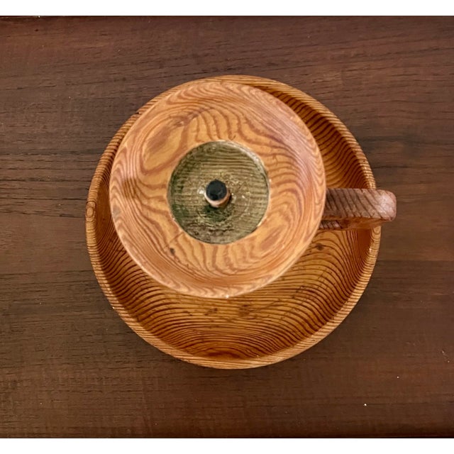 Large Pinewood Mid-Century Swedish Candle holder , with a great patina.