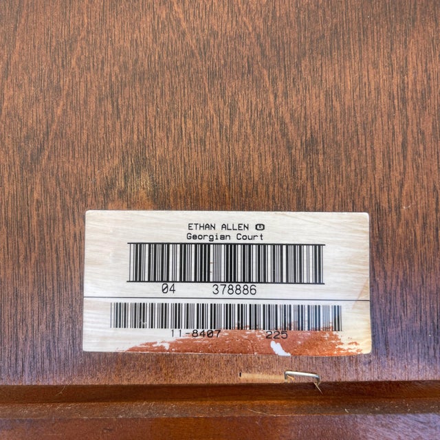 2000s Ethan Allen Georgian Court Traditional Queen Anne Solid Cherry Side Table With Drawer (11-8407) For Sale - Image 10 of 12