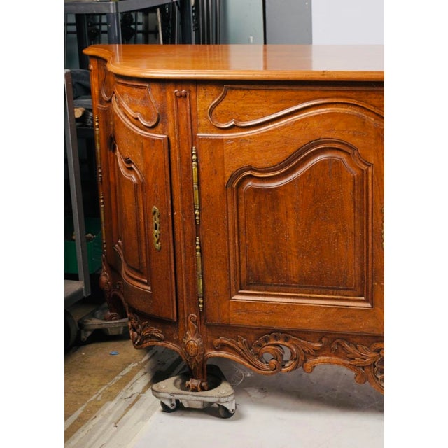 Wood Mid 20th Century Monumental 10-Foot French Louis XV Provincial Carved Walnut Enfilade Sideboard For Sale - Image 7 of 11