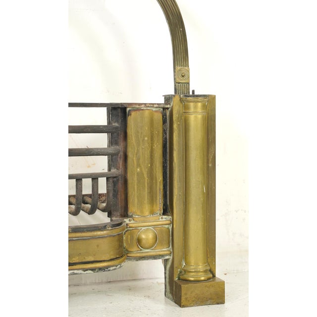 Antique 19th Century Brass & Iron Coal Fireplace Insert For Sale - Image 6 of 9