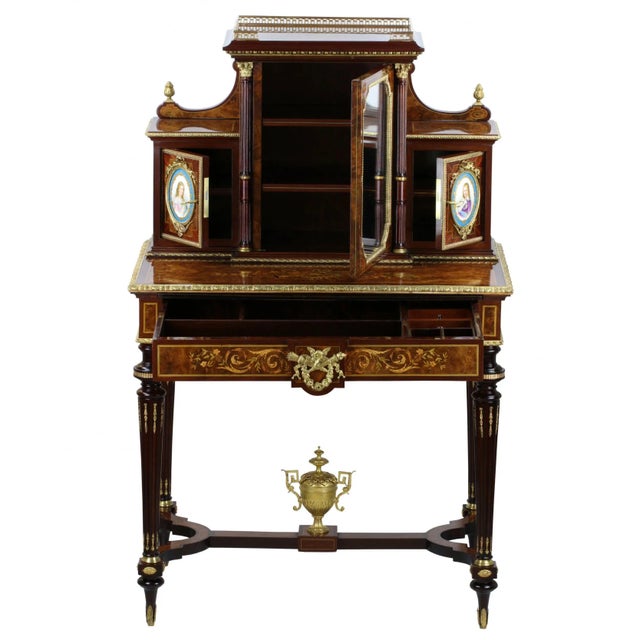 Vintage Walnut Ladies Desk For Sale - Image 3 of 9