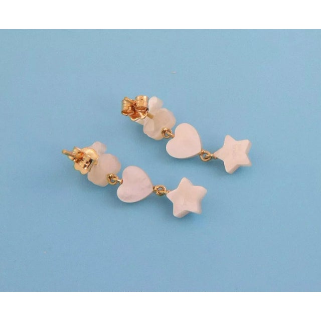 Tous Mother of Pearl Lapis Rhodonite 18k Yellow Gold Dangle Earrings For Sale - Image 4 of 6