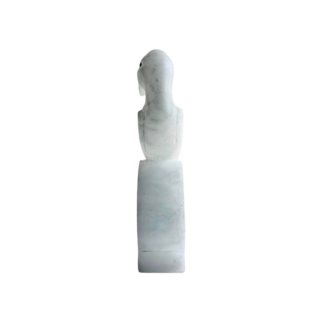 Mid 20th Century Vintage Mid 20th Century Italian Alabaster Parrot Sculpture / Bookend For Sale - Image 5 of 7